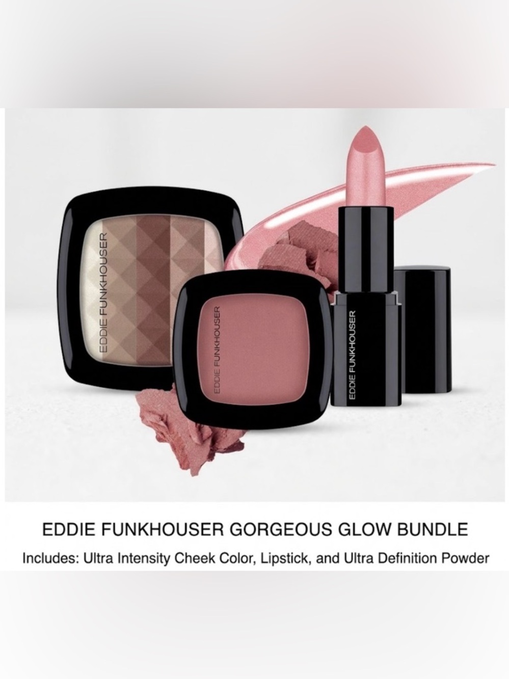 EDDIE FUNKHOUSER Bundle X 3- Blush,‎ Lipstick & Ultra Powder Set